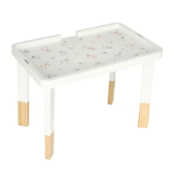 Edukacyjny stolik manipulacyjny z elementami do przesuwania i sortowania