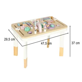 Stolik 2w1 różowy z kreatywnymi funkcjami sensorycznymi dla dzieci