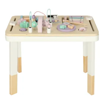 Stolik manipulacyjny z pastelowych elementów rozwijający kreatywność