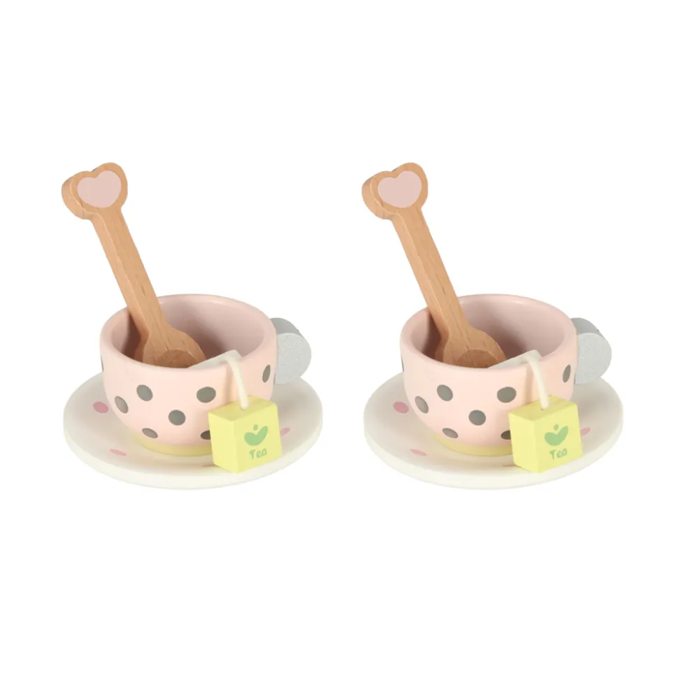 zestaw do odgrywania ról z czajnikiem, filiżankami i ciastkami