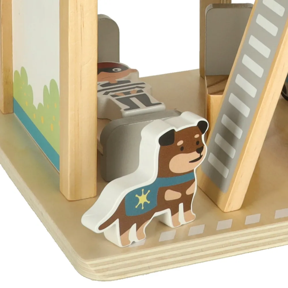 Zabawka edukacyjna komisariat policji z radiowozem i psem policyjnym