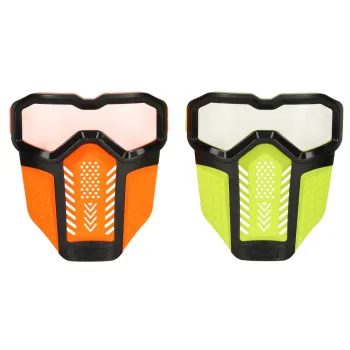 Kolorowy pistolet piankowy wraz z ochronną maską i kulkami