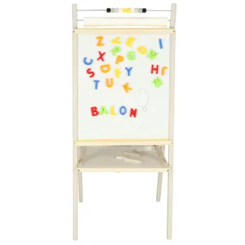 Tablica magnetyczna i kredowa z półką na akcesoria do nauki i zabawy