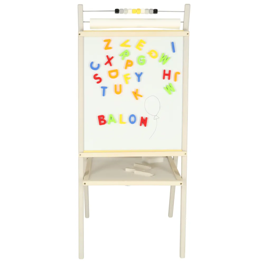 Tablica magnetyczna i kredowa z półką na akcesoria do nauki i zabawy