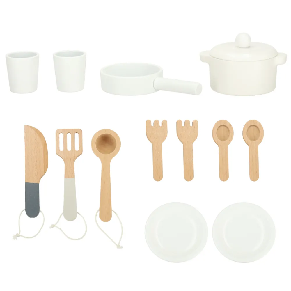 Estetyczna biało-różowa kuchnia dziecięca z drewna MDF 82 cm