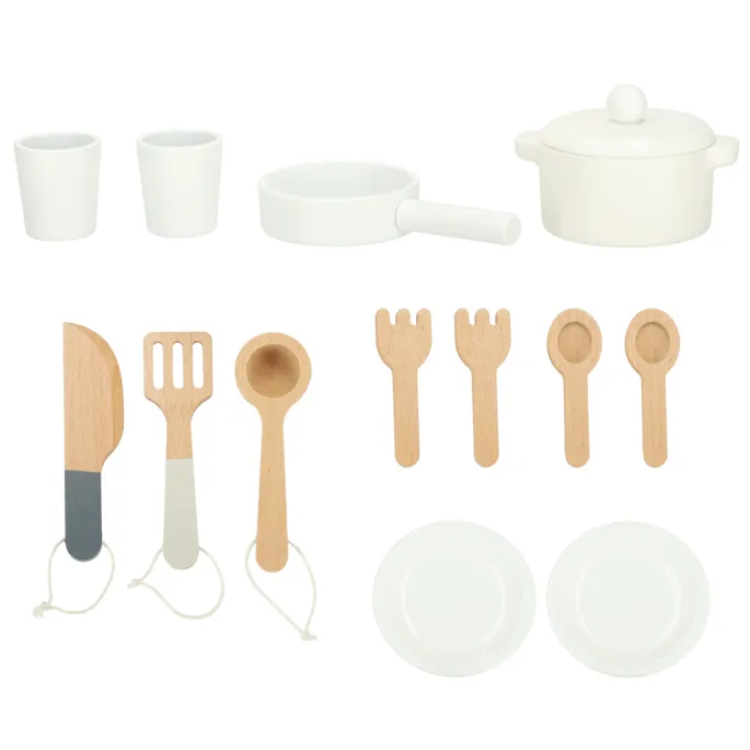 Estetyczna biało-różowa kuchnia dziecięca z drewna MDF 82 cm