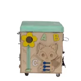 Solidna pufa edukacyjna LAS z kółeczkami łatwa do przesuwania