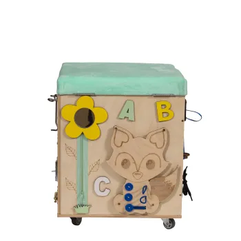 Wielofunkcyjny puf do nauki i kreatywnej zabawy dla dzieci z elementami sensorycznymi