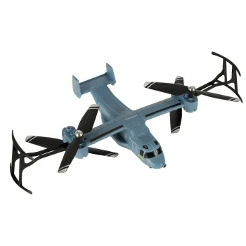 Zbliżenie na śmigła i obudowę drona Syma V22