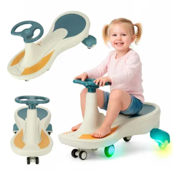 Jeździk grawitacyjny LED Swing Fix S4 niebiesko-biały dla dzieci i dorosłych