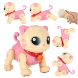 Różowy interaktywny kot robot zdalnie sterowany na pilota