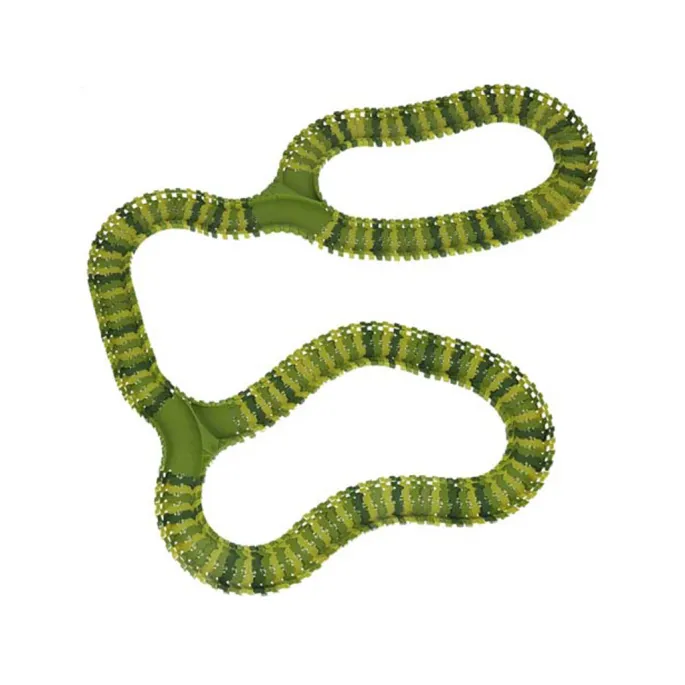 Samochód napędzany baterią na torze wyścigowym z elementami prehistorycznymi