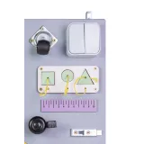 Tablica edukacyjna 50x37,5 cm z kółkami zębatymi i zamkami dla dzieci