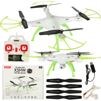 Biały dron Syma X5HW z kamerą FPV WiFi widok z góry