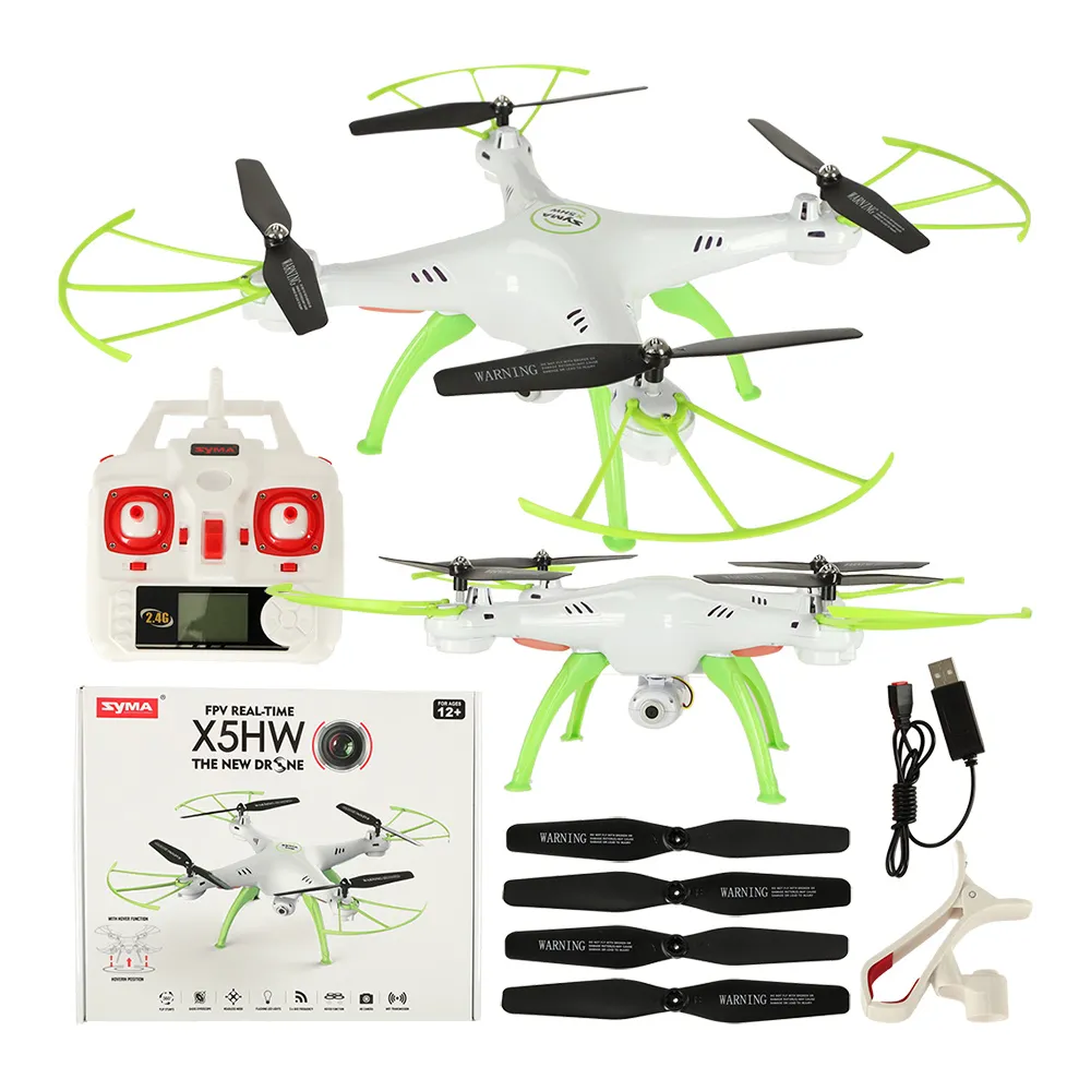 Biały dron Syma X5HW z kamerą FPV WiFi widok z góry