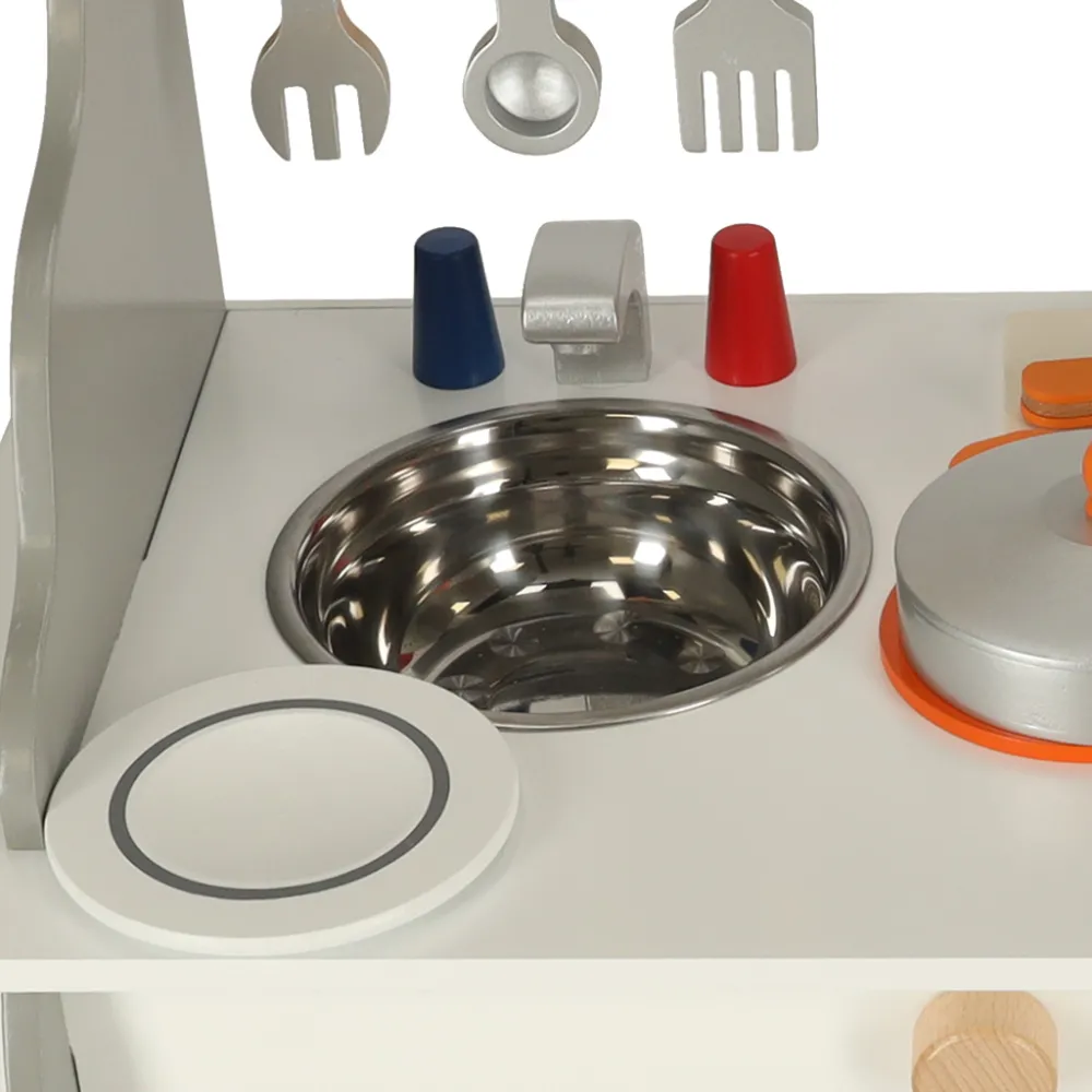 Edukacyjna kuchnia zabawkowa z dodatkami do kreatywnej zabawy