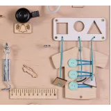 Tablica edukacyjna z zamkami, zegarem i sorterem dla dzieci