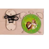 Tablica sensoryczna 75x50 cm z elementami ruchomymi i sznurowadłem