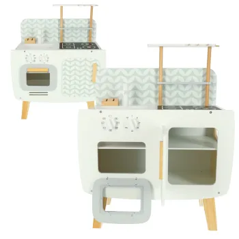 Bezpieczna kuchnia do pokoju dziecięcego z zestawem dodatków
