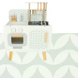 Kuchnia drewniana retro, rozwijająca zdolności manualne i społeczne dzieci