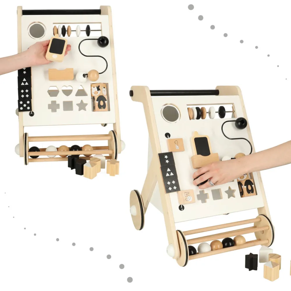 Wielofunkcyjny drewniany chodzik dla dzieci powyżej 12 miesięcy