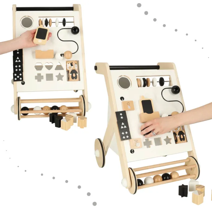 Wielofunkcyjny drewniany chodzik dla dzieci powyżej 12 miesięcy