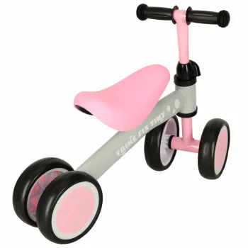 Lekki rowerek biegowy na czterech kołach dla małych dzieci
