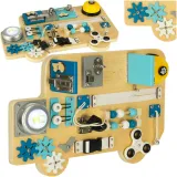 Tablica manipulacyjna sensoryczna LULILO BUSO w niebieskim kolorze