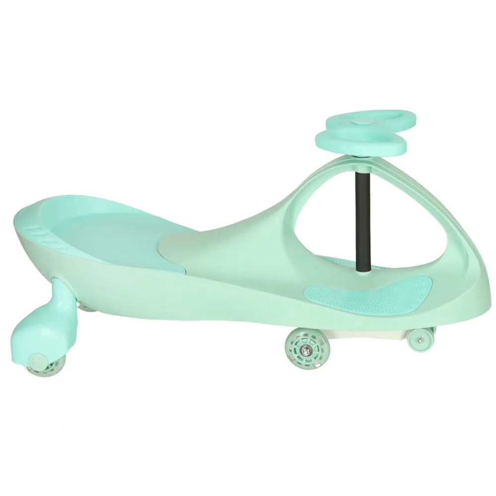 Zbliżenie na antypoślizgowe siedzenie jeździka grawitacyjnego Swing Fix S3