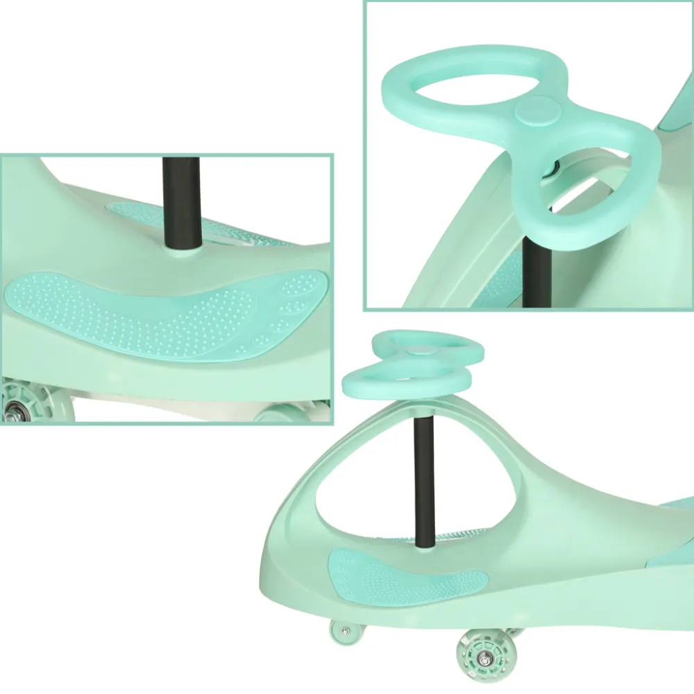 Szeroko rozstawione tylne koła zapewniające stabilność jeździka LED