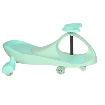 Jeździk grawitacyjny z kauczukowymi kołami na jasnej podłodze