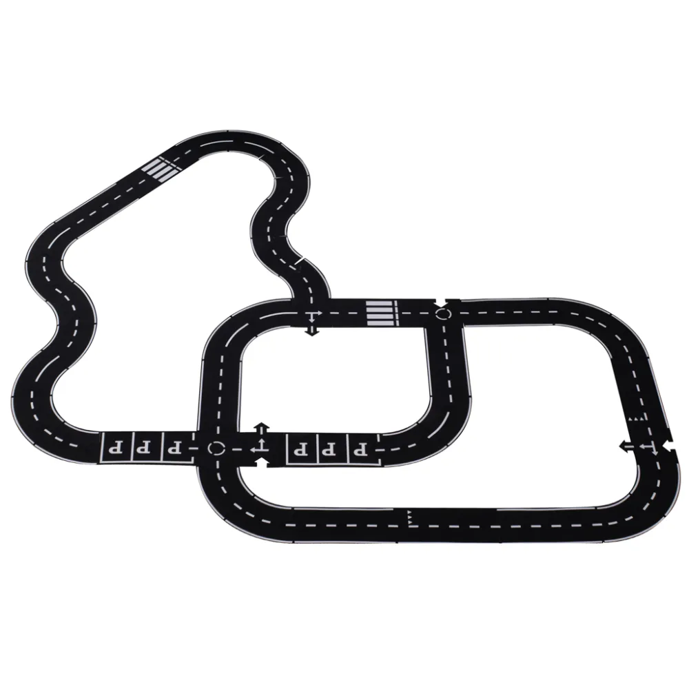 Zbliżenie na szczegóły piankowych puzzli drogi jezdni 2w1