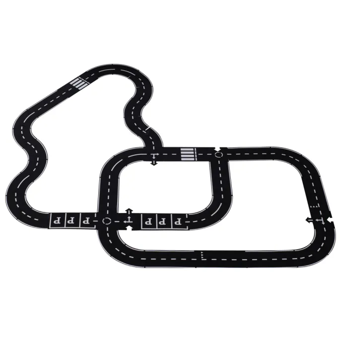 Zbliżenie na szczegóły piankowych puzzli drogi jezdni 2w1