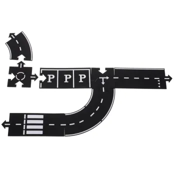 Dziecko bawiące się układaną drogą z puzzli kreatywnych 40 elementów