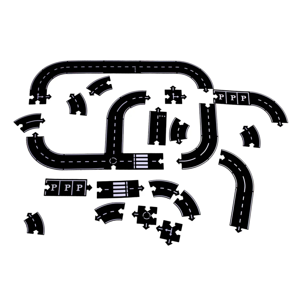 Zestaw puzzli droga jezdnia 2w1 z szerokimi fragmentami trasy