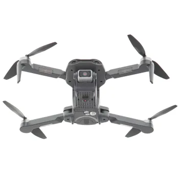 Dron RC F9 w powietrzu z widocznymi diodami LED