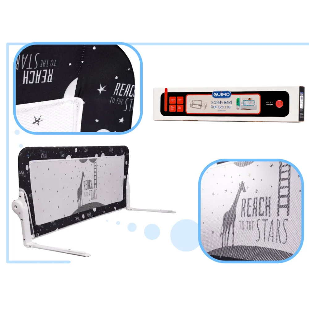 Otwierana osłona zabezpieczająca do łóżka, kolor czarny, 120 cm