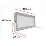 Otwierana barierka ochronna 150 cm do łóżka z odpornego tworzywa