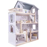 Zestaw mebli do domku dla lalek w odcieniach bieli i szarości