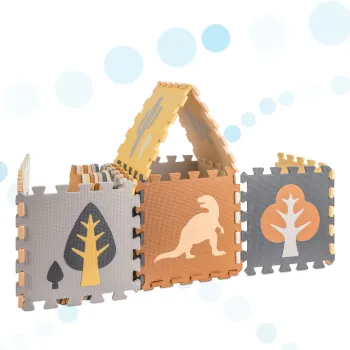 Puzzle piankowe EVA w kolorach brązu i ecru idealne do zabawy na podłodze