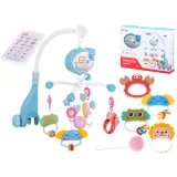 Nie­bieska karuzela projektor gwiazd z pilotem do łóżeczka dziecięcego