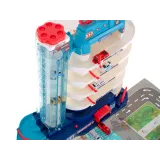 Kolorowy garaż dziecięcy z matą i zestawem ośmiu aut