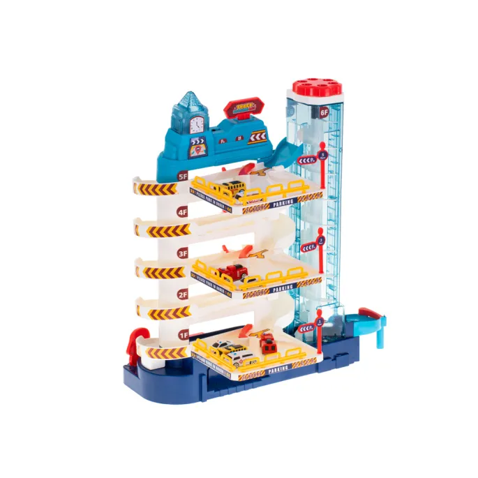Dziecięcy garaż z automatyczną windą oraz zegarem melodyjnym