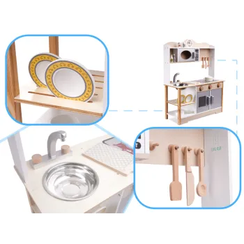 Kuchnia dla dzieci drewniana MDF LULILO KUKETO akcesoria 85cm