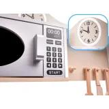 Drewniana kuchnia dziecięca MDF z suszarką na naczynia i półkami