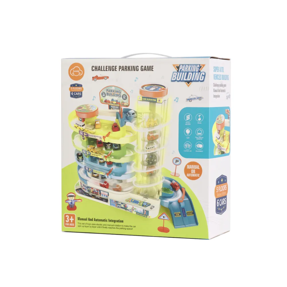 Parking zabawka z windą oraz akcesoriami, idealny prezent dla dziecka