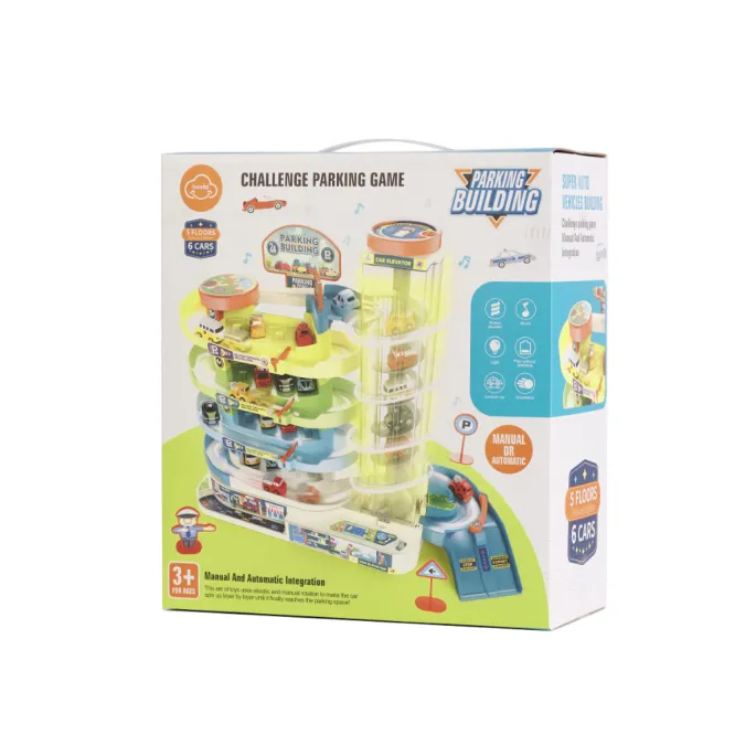 Parking zabawka z windą oraz akcesoriami, idealny prezent dla dziecka