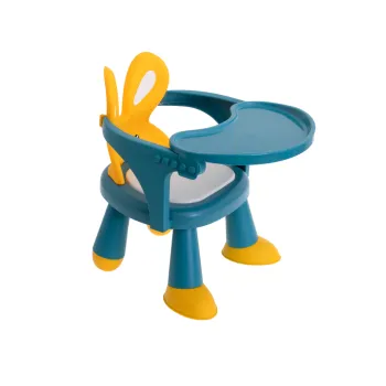 Dwufunkcyjny zestaw do karmienia i zabawy w żółto-niebieskich kolorach