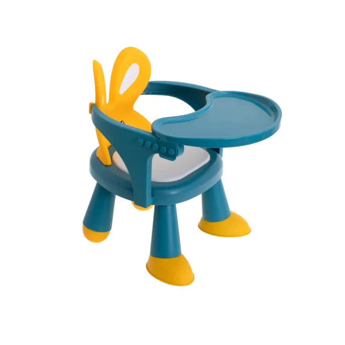 Dwufunkcyjny zestaw do karmienia i zabawy w żółto-niebieskich kolorach