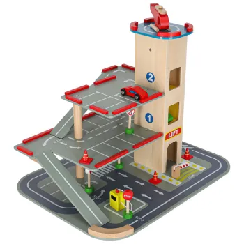 Wytrzymały garaż drewniany z bezpiecznym wykończeniem dla dzieci